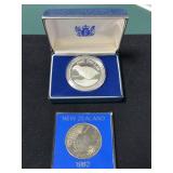 1982 NEW ZEALAND PROOF SILVER DOLLAR & CLAD