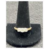 14K GOLD AND 3 DIAMOND RING - 5.3 GRAMS TOTAL