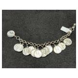 WHEAT PENNY CHARM BRACELET - 6" - (13) 1955 ZINC?