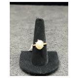 14K GOLD AND BAROQUE PEARL RING - 4.0 GRAMS