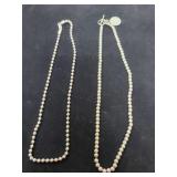 (2) 16" STERLING SILVER BEAD NECKLACES - 47.3 GRS