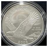 2008 BALD EAGLE UNC SILVER DOLLAR BOX & COA -