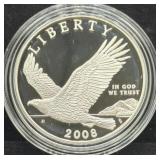 2008 BALD EAGLE PROOF SILVER DOLLAR -
