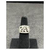 STERLING SILVER AND CZ RING - 5.3 GRAMS TOTAL