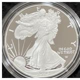 2023 W PROOF SILVER EAGLE - BOX & COA -