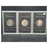 (3) EISENHOWER PROOF DOLLARS - 1971, 1972, 1973
