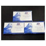 (3) 2008 STATE QUARTER PROOF SETS -