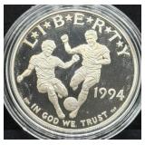 1994 WORLD CUP PROOF SILVER DOLLAR - 90% SILVER