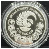 1992 NEW ZEALAND PROOF $5 SILVER COIN -