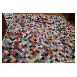 Scrappy Multi-Block Patchwork Quilt w/ Pillows