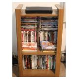 Wooden Shelf w/ DVDs & Samsung DVD Player
