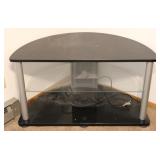 Semi- Circle Black & Silver TV Stand