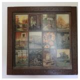 12 Panel Autumn Country Scene Homco Print Framed