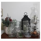 Christmas Home Decor w/ Lantern & Oil Lamps
