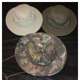 Outdoor Camo Hat & (2) Airflow Tilley Hats 7 1/4