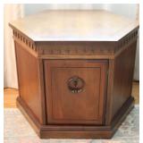 Hexagonal Wood Storage End Table