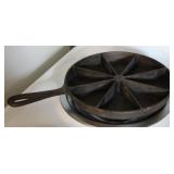 BSR Cast Iron Corn Bread Divided Wedge Skillet