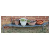 Plant Stand w/ 4 Pots of Succulants