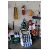 Garage Extention Cord, Lawn Chairs, Hose, & More