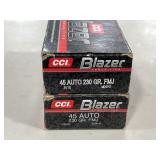 100 RDS OF CCI BLAZER .45 AUTO AMMO - 230 GR FMJ