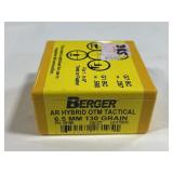 100CT BERGER BULLETS 6.5mm 130 GR AR HYBRID OTM