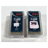 100 RDS OF CCI TNT GREEN .22 WMR AMMO - 30 GR -
