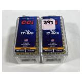 100 RDS CCI 17 HMR FMJ SMALL GAME AMMO - 20 GR