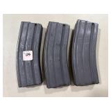 (3) .223 REM MAGAZINES LOADED - APPROX 90 ROUNDS
