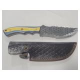 10.5" FILE TYPE FIXED BLADE KNIFE W/ LEATHER