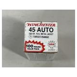 100 RDS OF WINCHESTER .45 AUTO AMMO - 230 GR FMJ