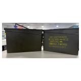 (2) SMALL ARMY METAL AMMO CANS - EMPTY