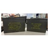 (2) METAL ARMY AMMO CANS - EMPTY