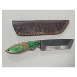 8" FILE BLADE FIXED BLADE KNIFE W/ LEATHER SHEATH