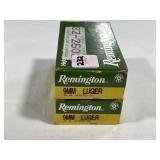 82 RDS OF REMINGTON 9mm LUGER AMMO - 115 GR JHP