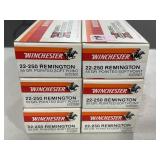 116 RDS OF WINCHESTER 22-250 REM AMMO - 55 GR.