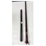 SHORT SWORD WALKING STICK & A METAL BATON
