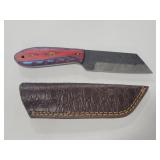 8" FILE BLADE FIXED BLADE KNIFE W/ LEATHER SHEATH