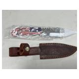 S&D PRODUCTS AMERICAN FLAG FIXED BLADE KNIFE W/