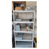 36" PLASTIC SHELVING UNIT W/ ELECTRICAL SUPPLY