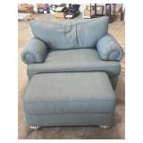 OVERSIZE FLEX STEEL ARM CHAIR W/ OTTOMAN -