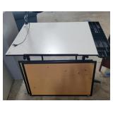 DRAFTING TABLE W/ LIGHT & 2 CORK BOARDS