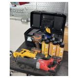 TOOLBOX W/ ASSORTED POWER TOOLS, BATTERY OPERATED