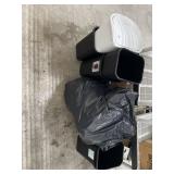 (6) PLASTIC TRASH CANS & ASSORTED SWEATSHIRTS