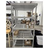36" PLASTIC SHELF W/ CIRCUT BREAKERS, ETC.
