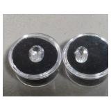 Two Clear Topaz Gemstones