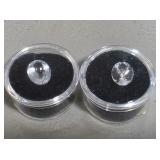 Two Clear Topaz Gemstones