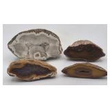 4pc Agate Nodules Half Polished