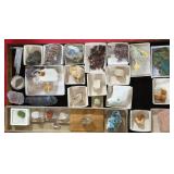 Rose Quartz, Spesseartine, Hemimorphite +