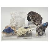 Tantalite, Cyanotrictite, Linerite & Selenite +
