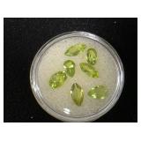 Lime Green Peridot Gemstones- 7 total